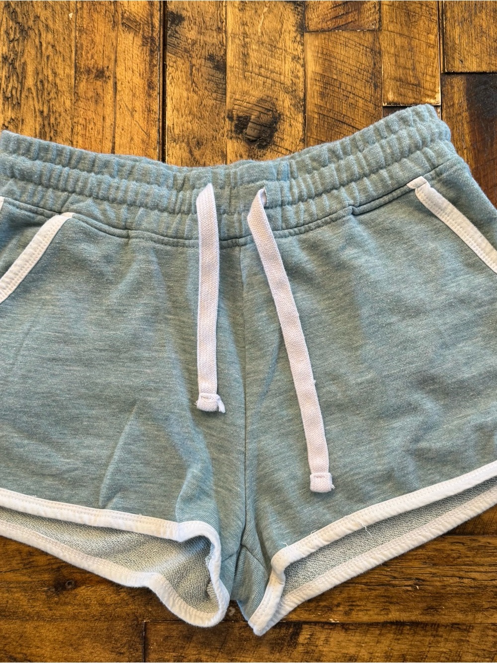 Reflex Light Blue Knit Lounge Shorts with White Tag